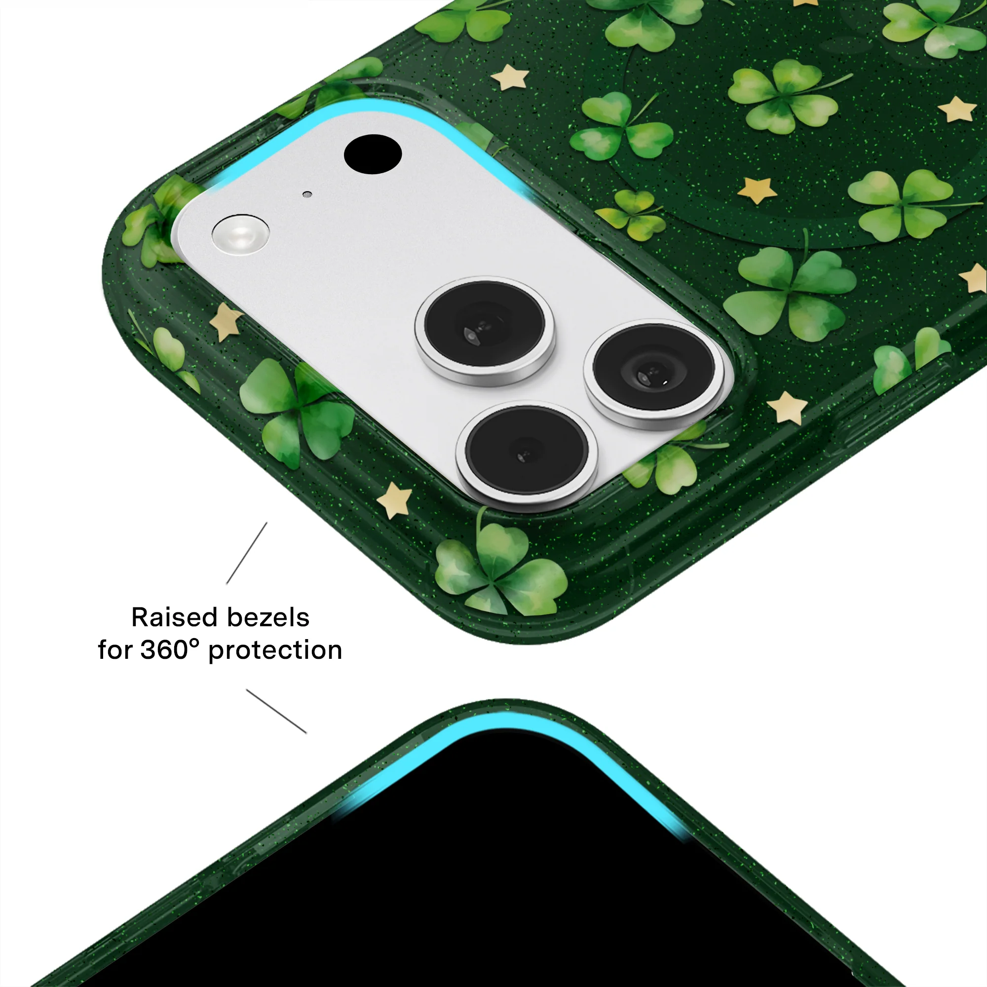 Lucky Clover Glitter iPhone Case - Image 13