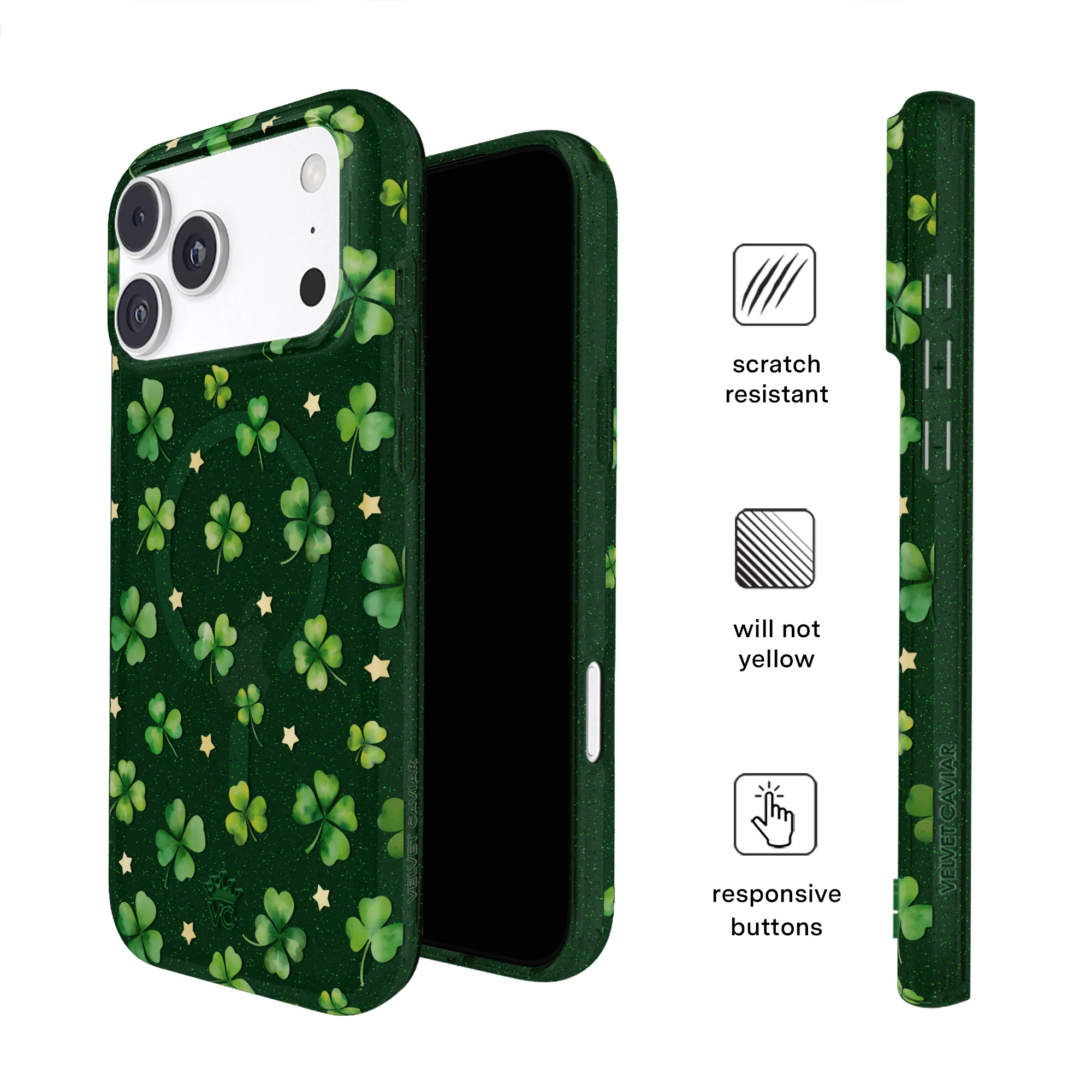 Lucky Clover Glitter iPhone Case - Image 15
