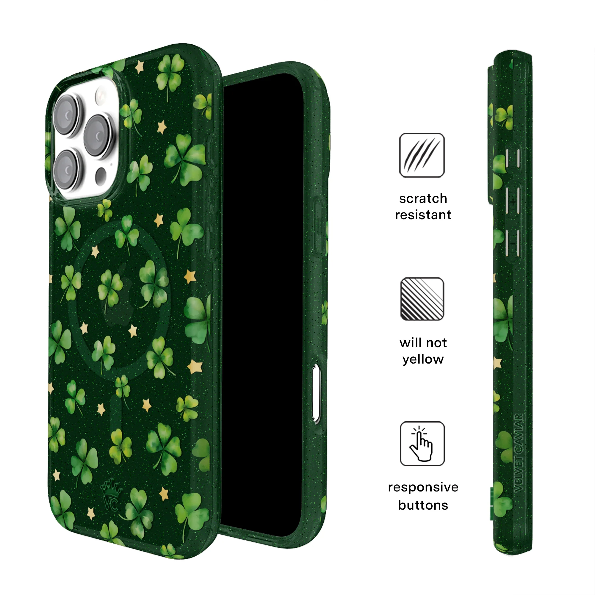 Lucky Clover Glitter iPhone Case - Image 35