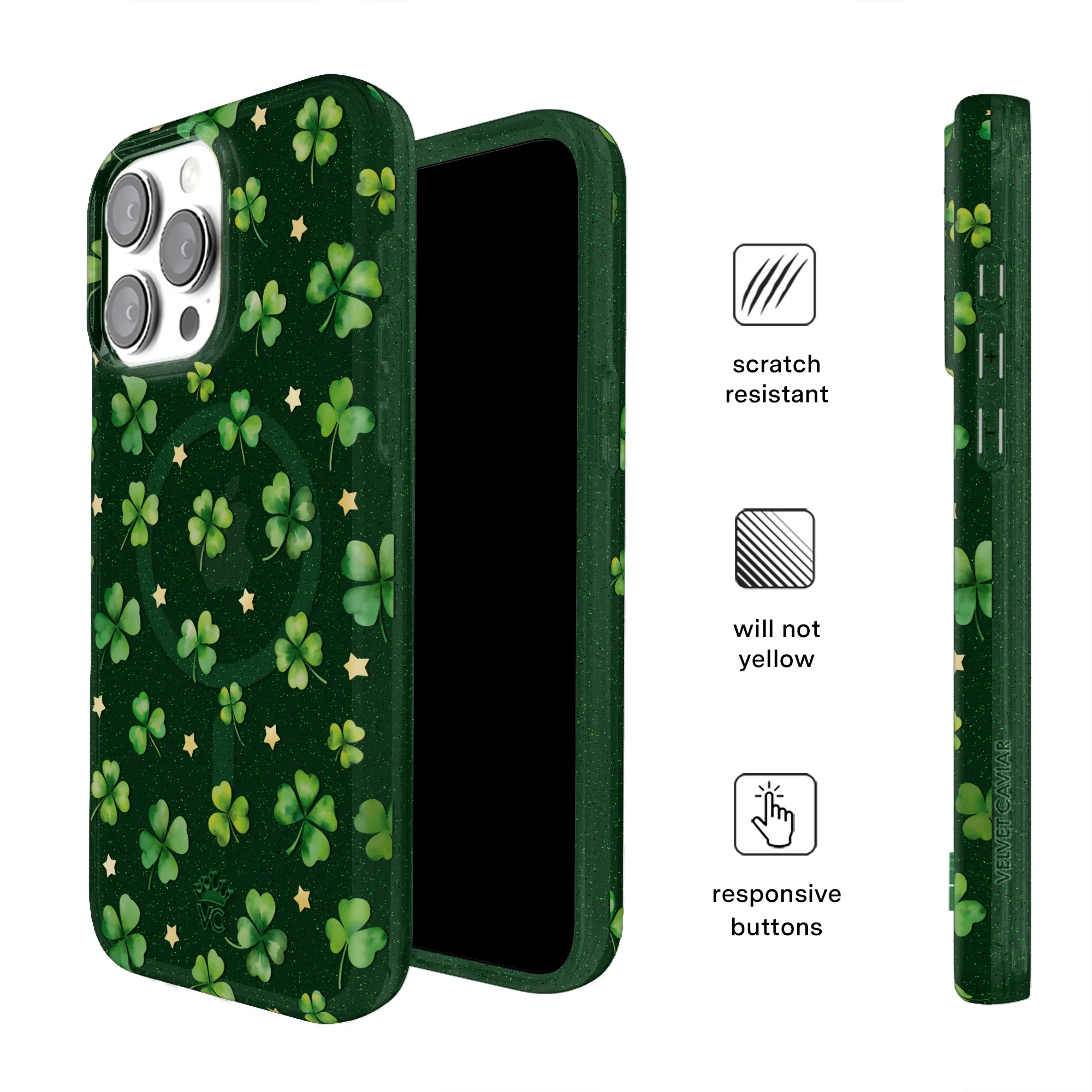 Lucky Clover Glitter iPhone Case - Image 55