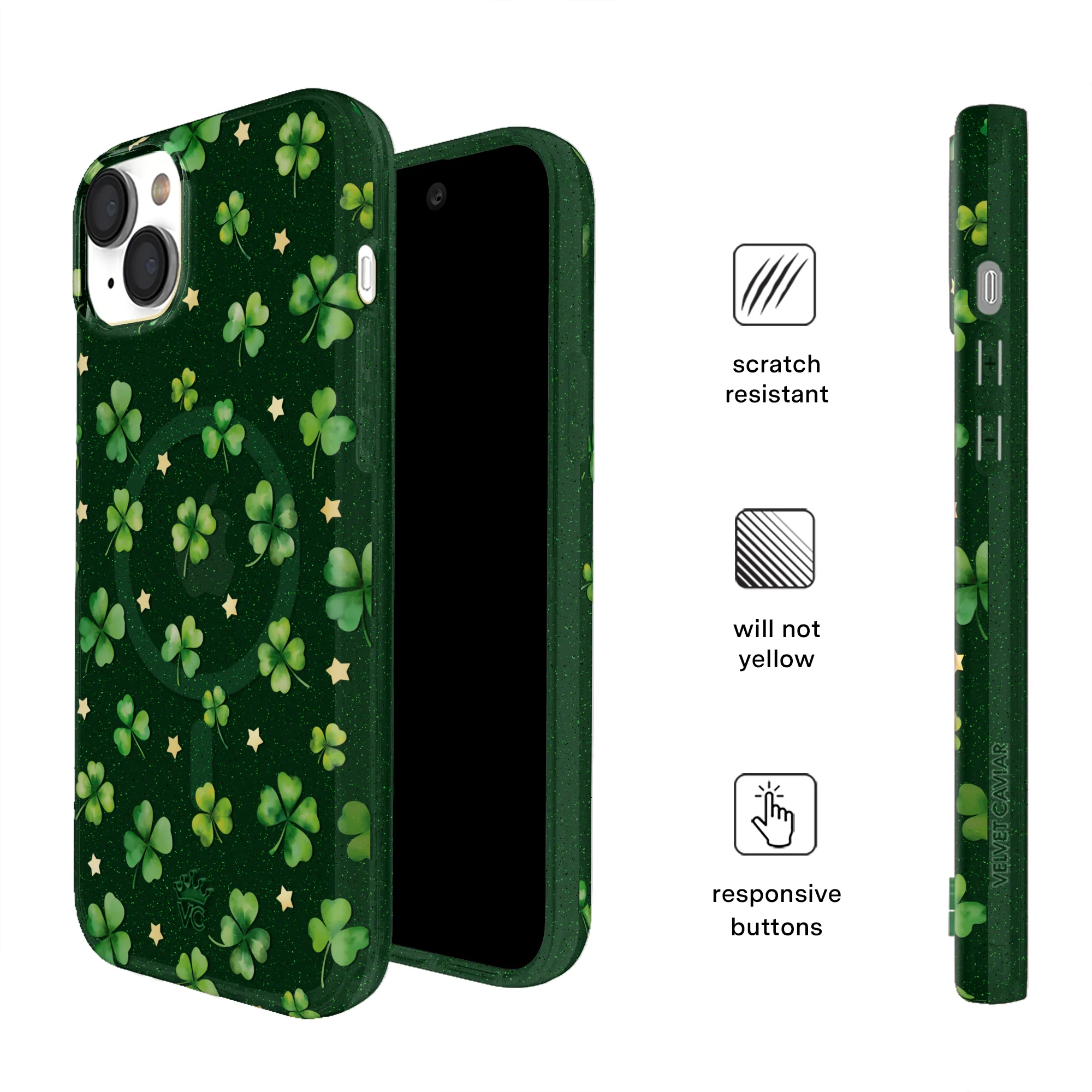 Lucky Clover Glitter iPhone Case - Image 60