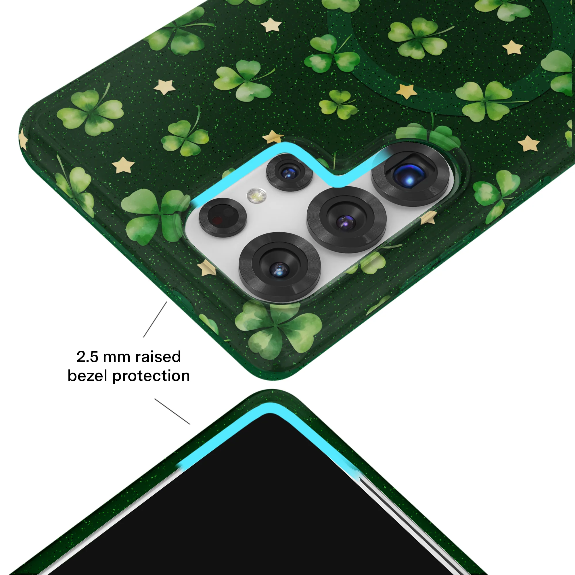 Lucky Clover Glitter Samsung Case - Image 13