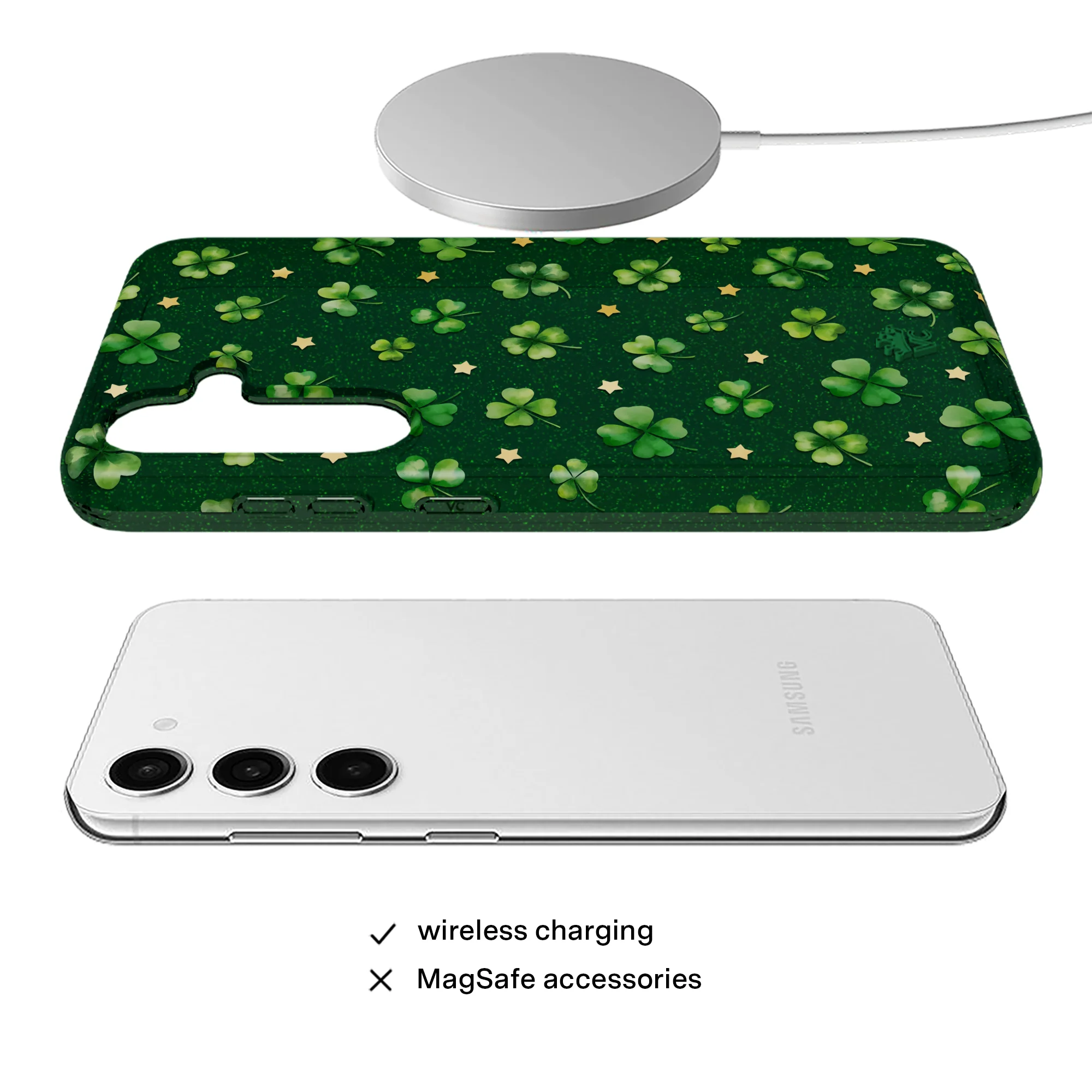 Lucky Clover Glitter Samsung Case - Image 19