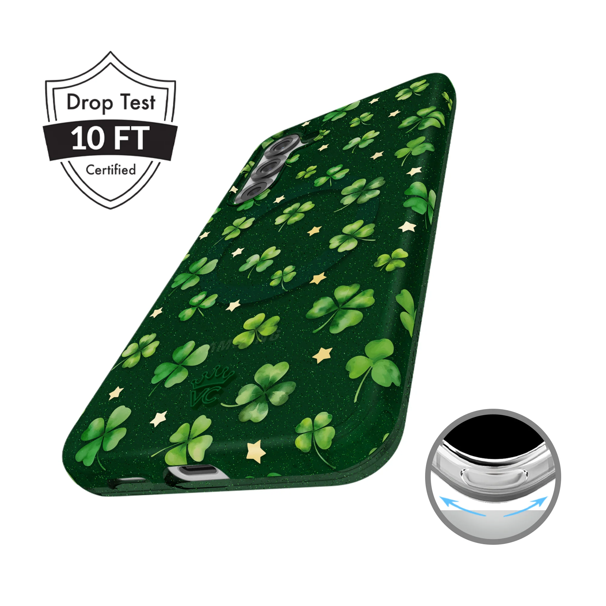 Lucky Clover Glitter Samsung Case - Image 2
