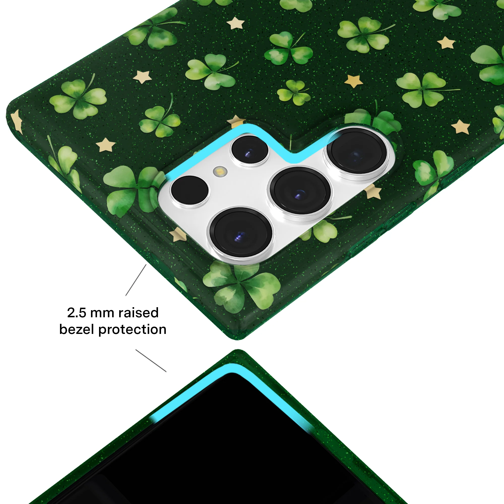 Lucky Clover Glitter Samsung Case - Image 28