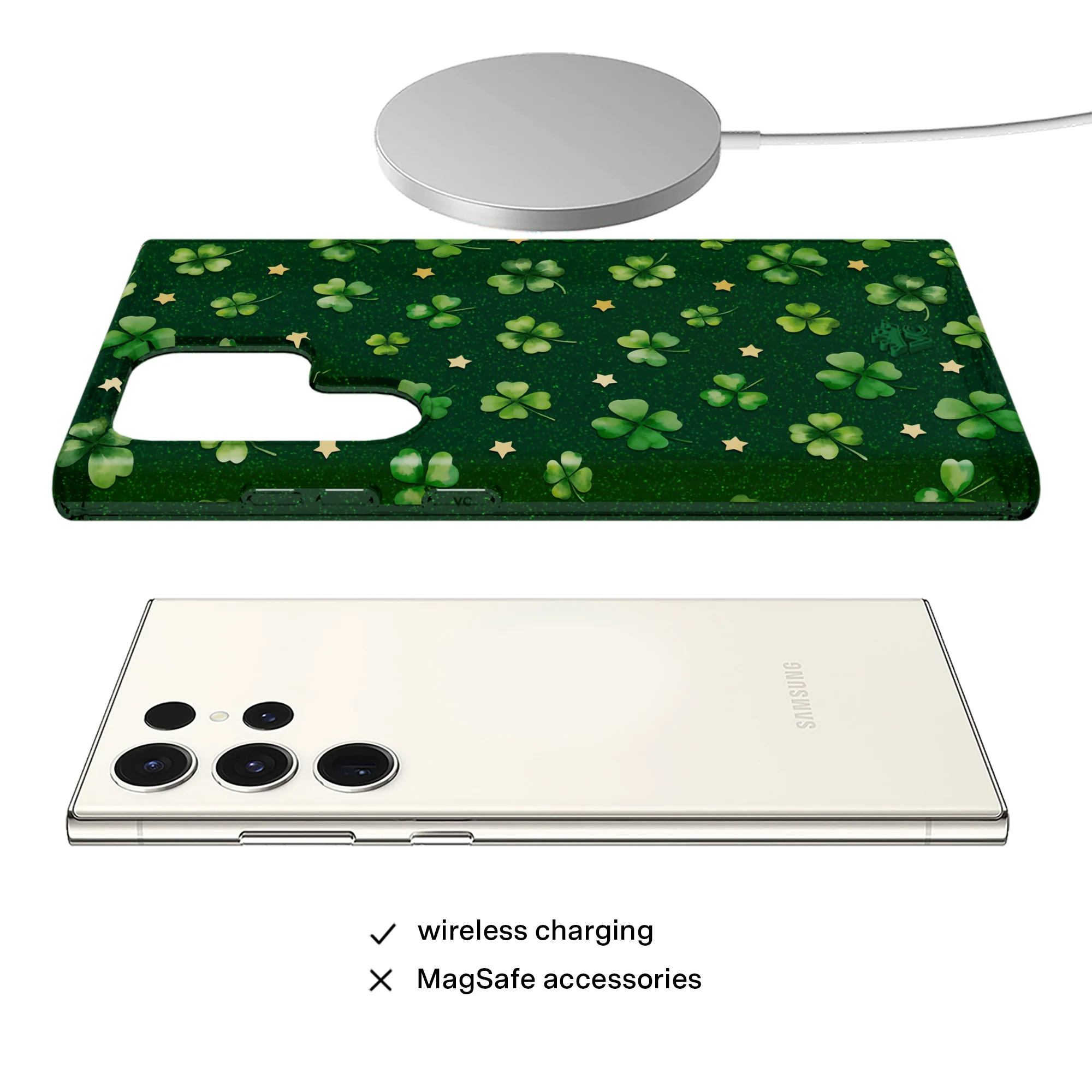 Lucky Clover Glitter Samsung Case - Image 29