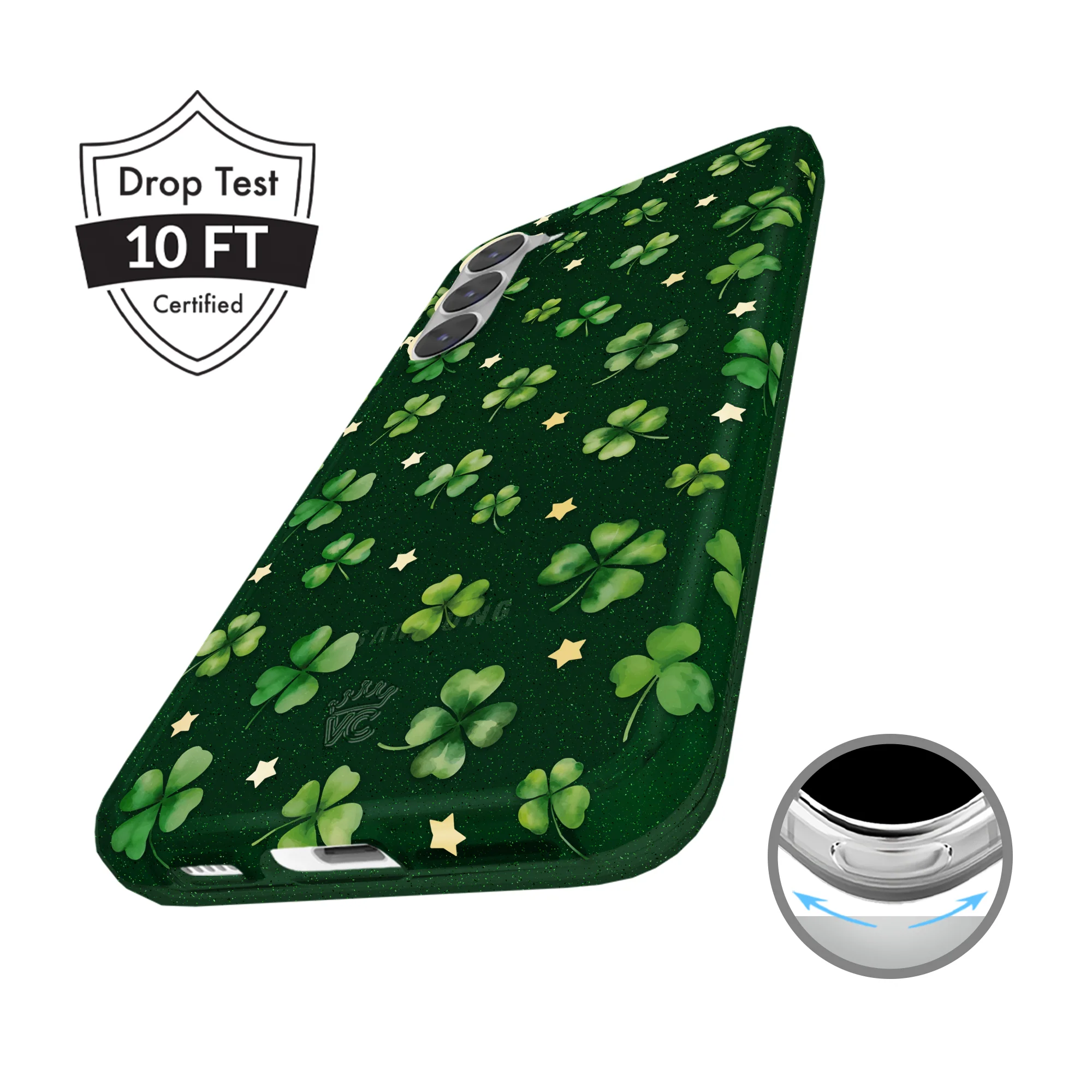 Lucky Clover Glitter Samsung Case - Image 32
