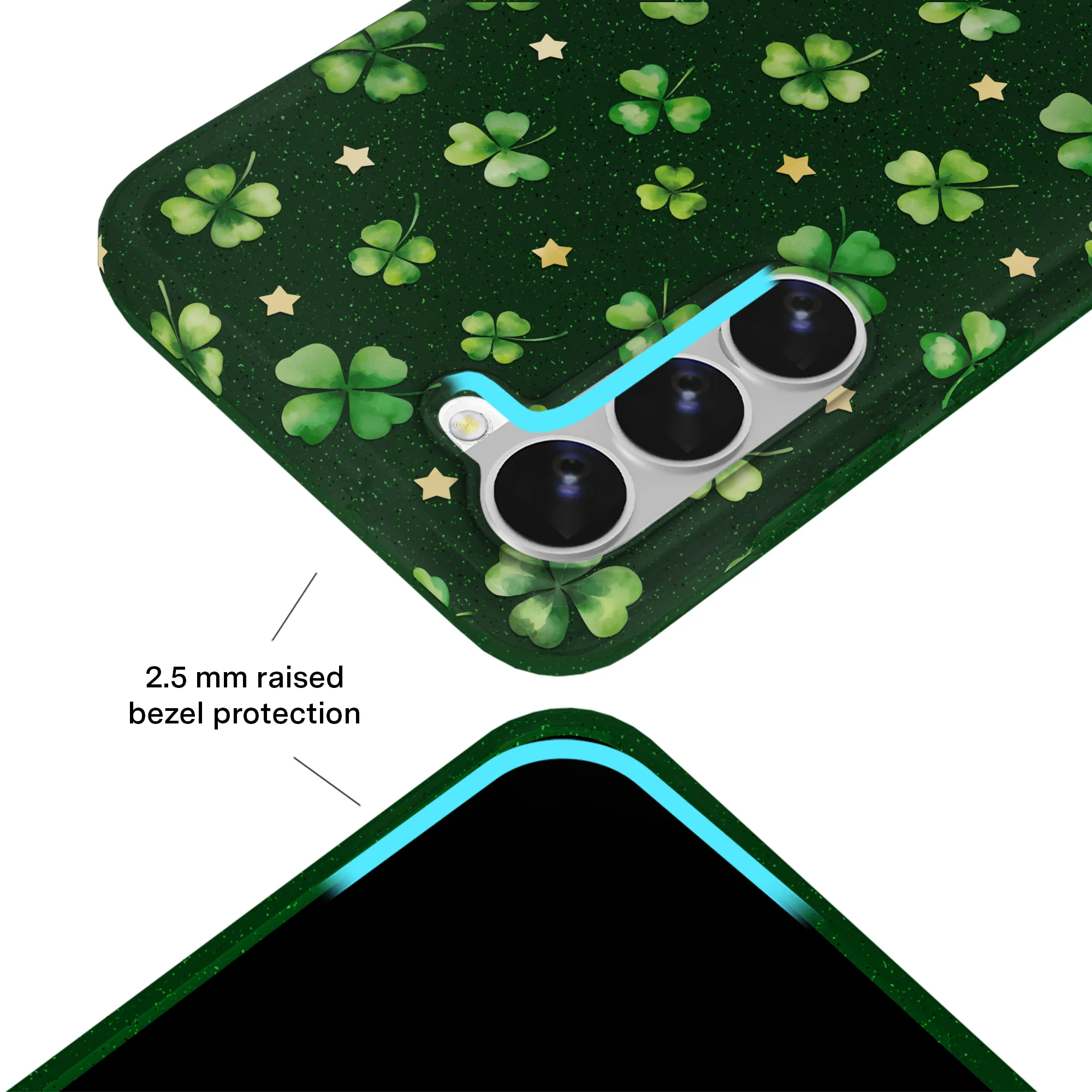Lucky Clover Glitter Samsung Case - Image 33