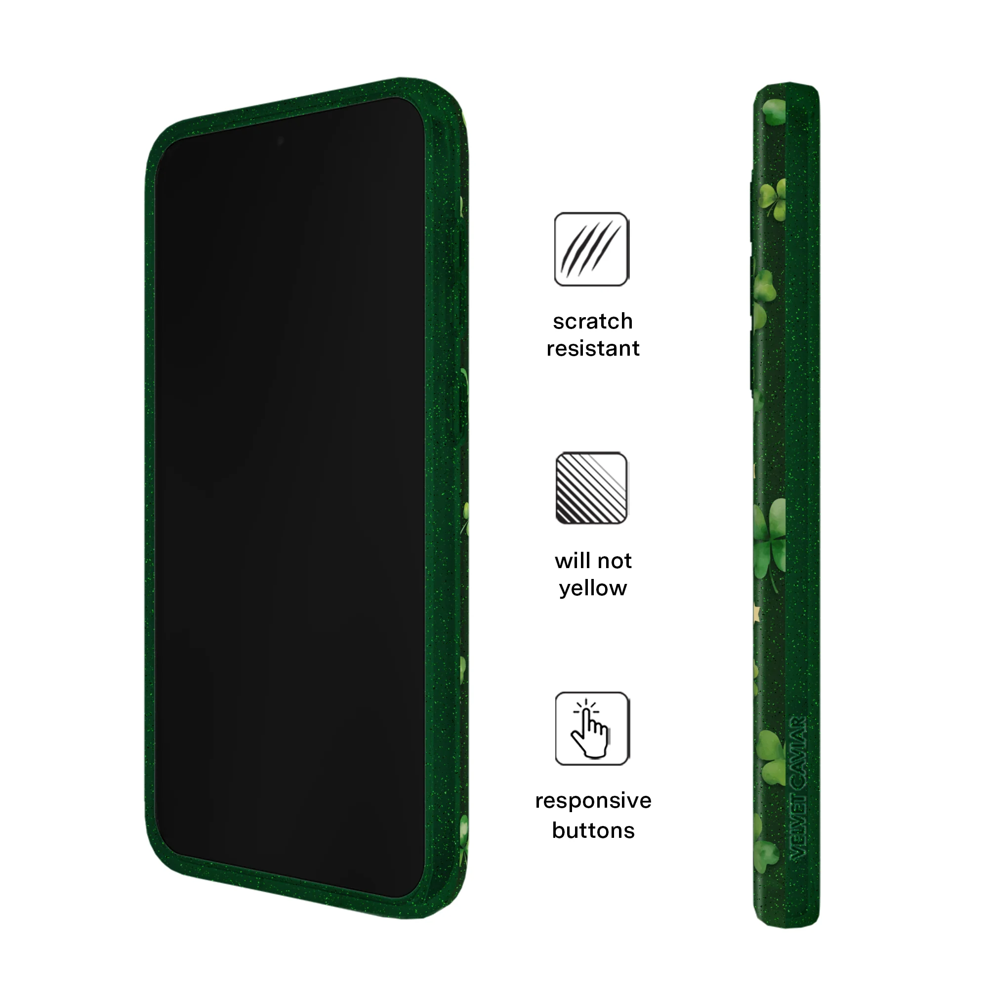 Lucky Clover Glitter Samsung Case - Image 35