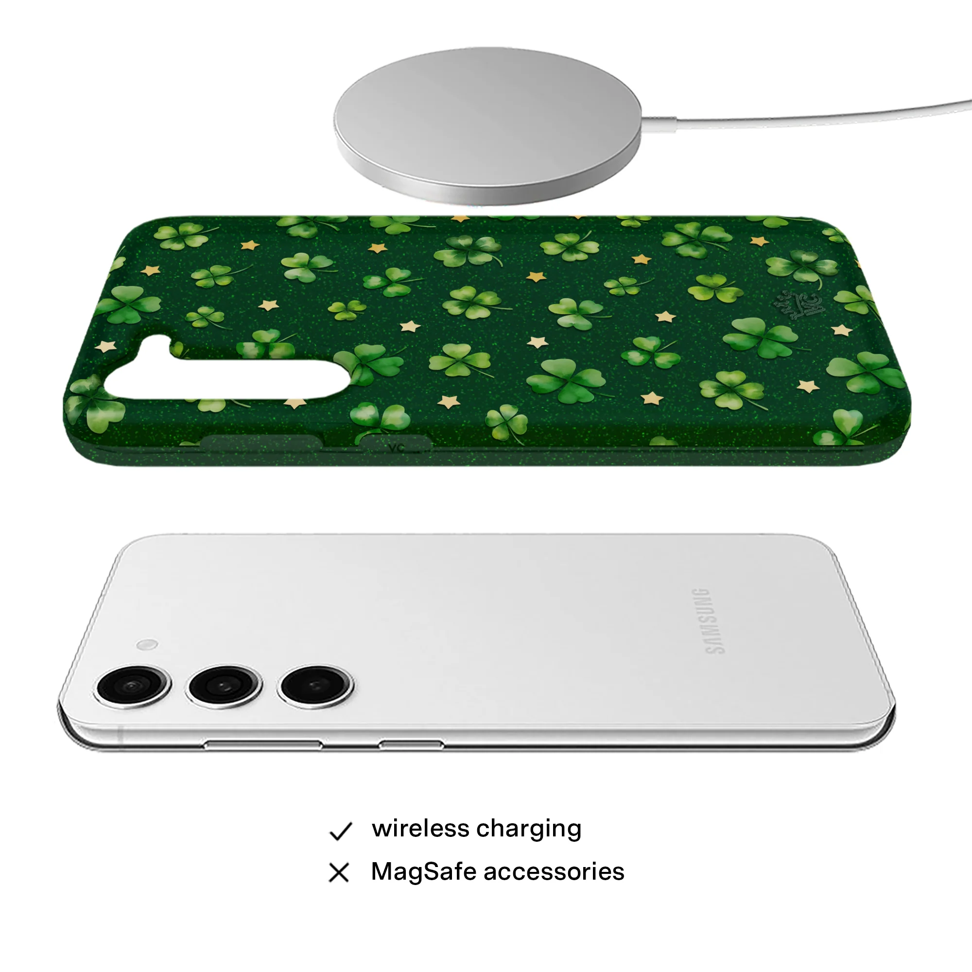 Lucky Clover Glitter Samsung Case - Image 39