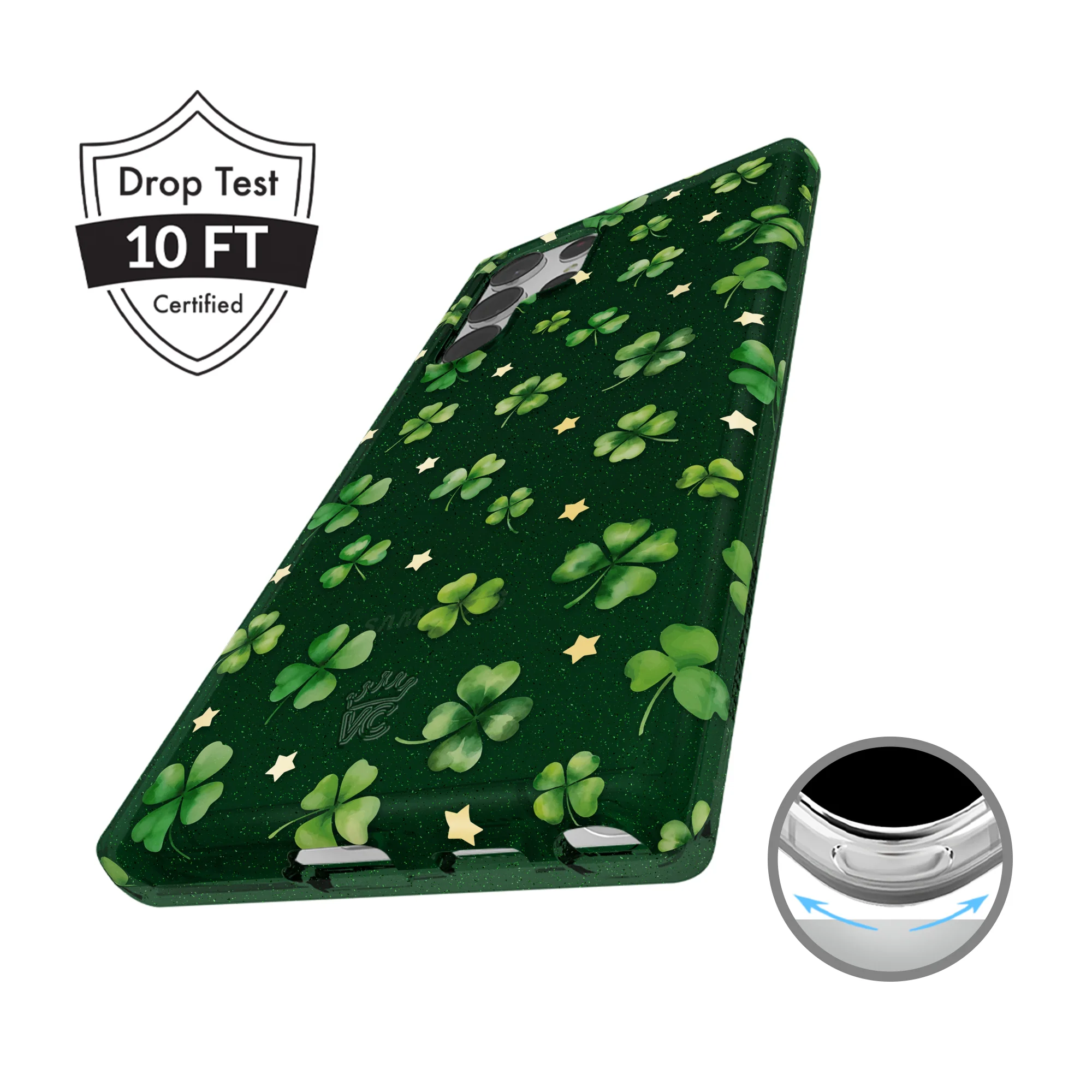 Lucky Clover Glitter Samsung Case - Image 42
