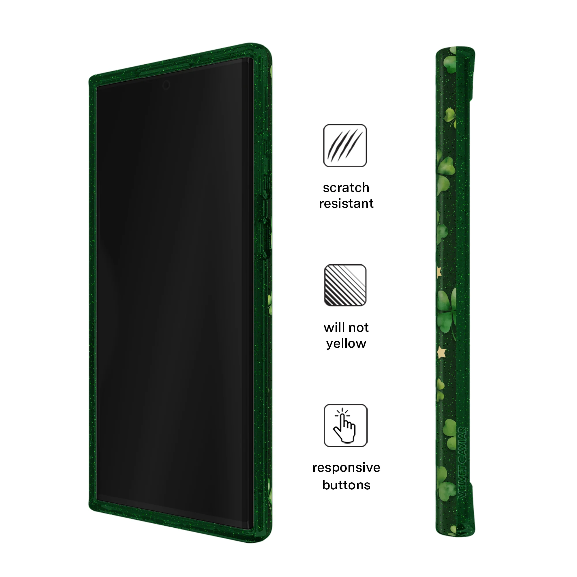 Lucky Clover Glitter Samsung Case - Image 45