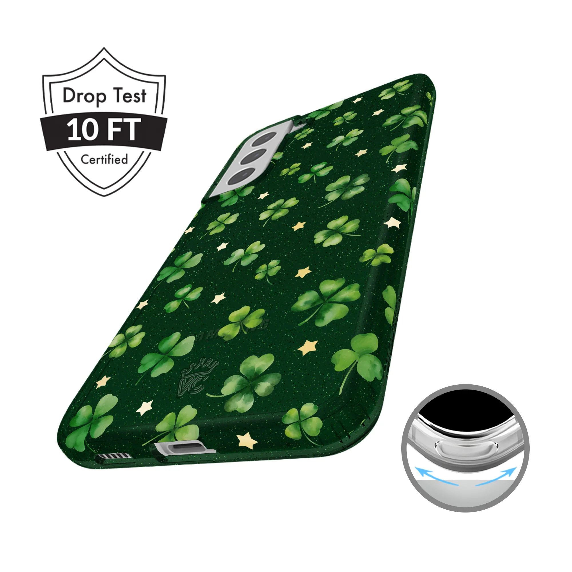 Lucky Clover Glitter Samsung Case - Image 47