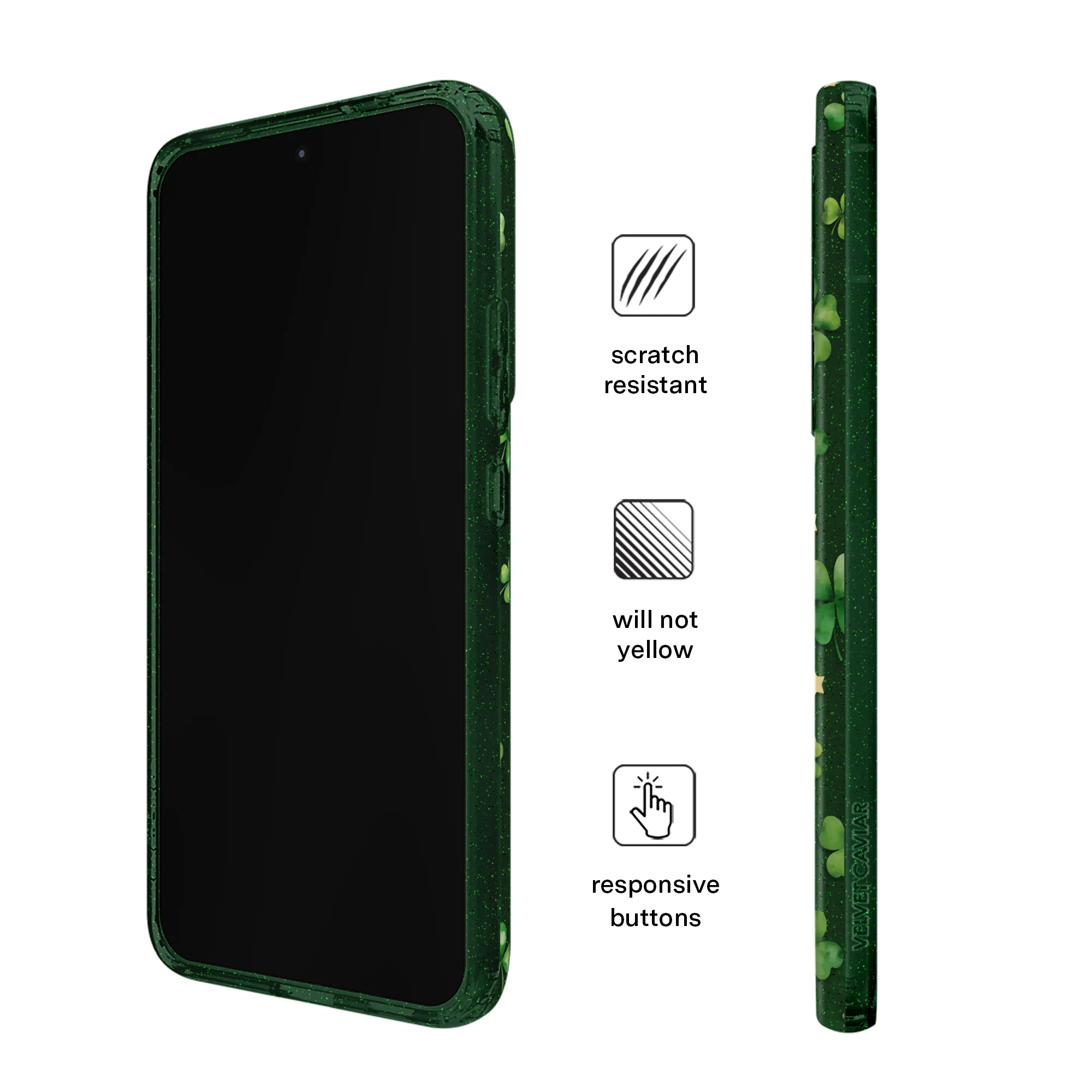 Lucky Clover Glitter Samsung Case - Image 50