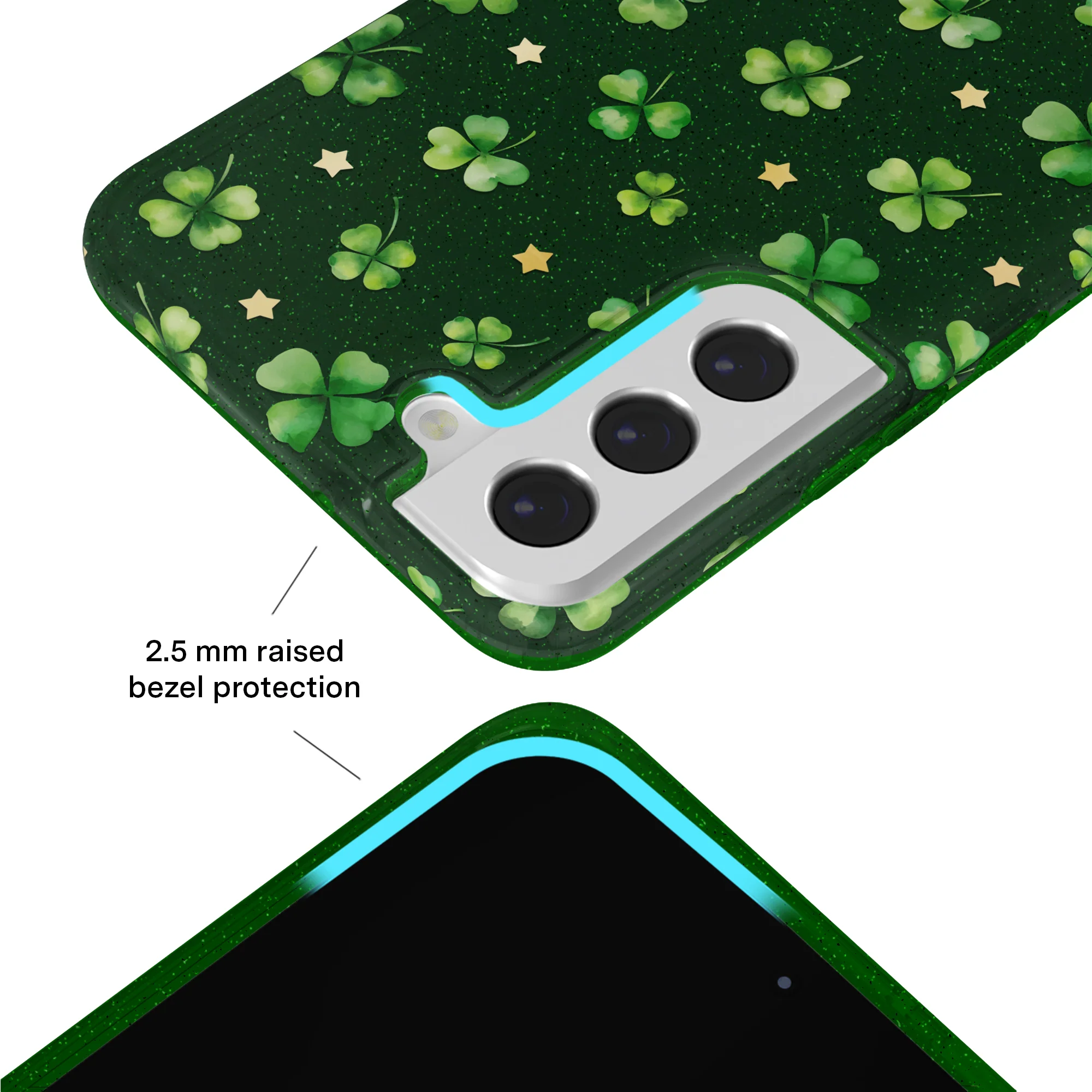 Lucky Clover Glitter Samsung Case - Image 53