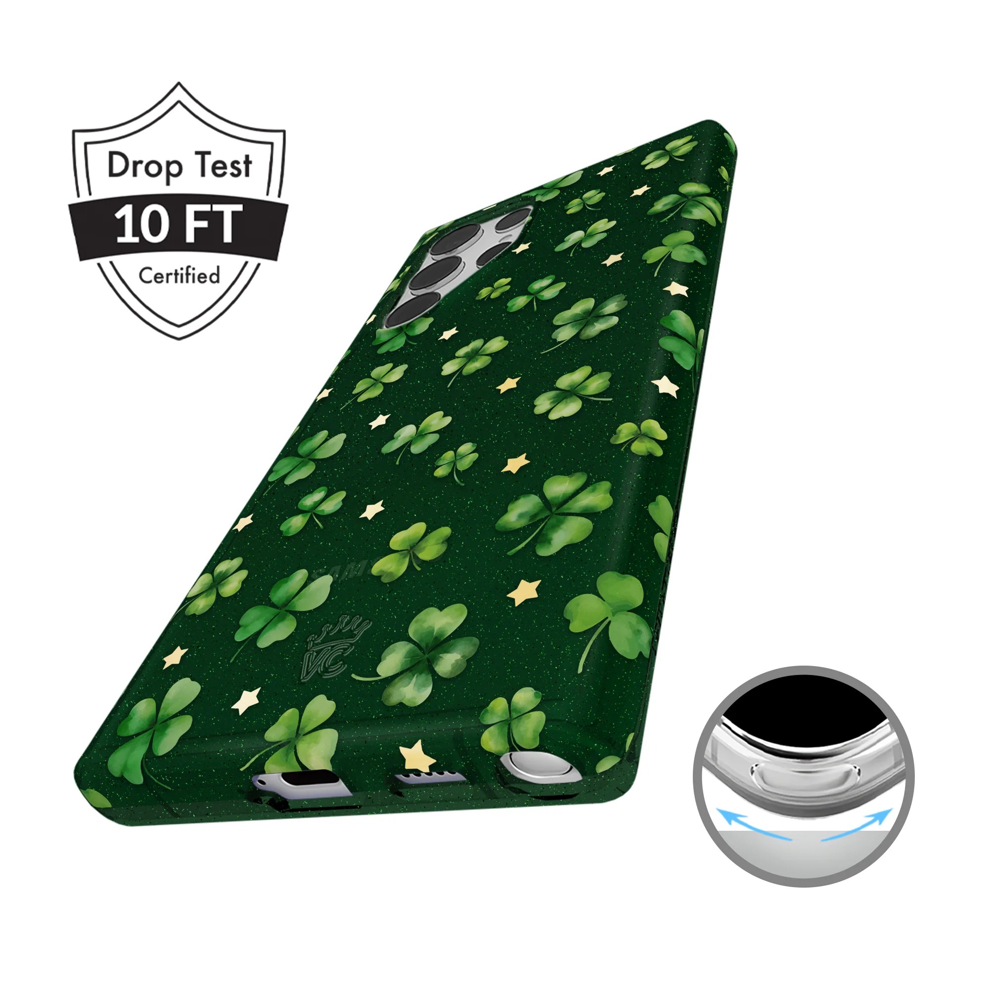 Lucky Clover Glitter Samsung Case - Image 57