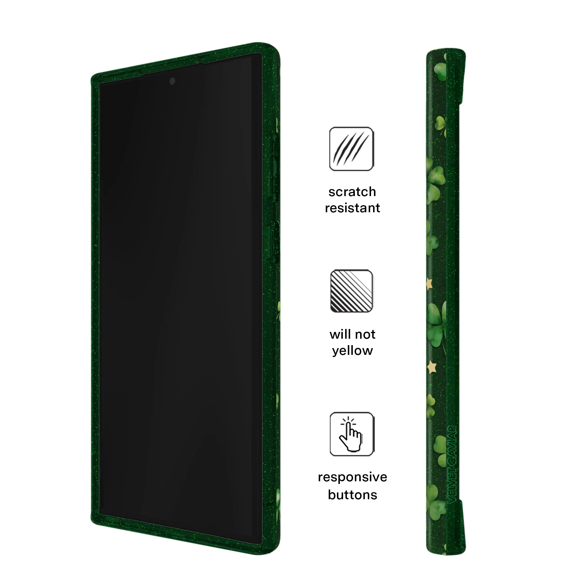 Lucky Clover Glitter Samsung Case - Image 60
