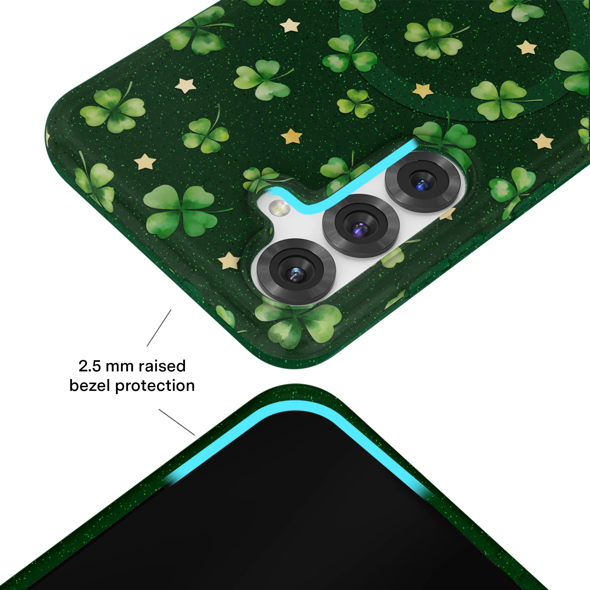 Lucky Clover Glitter Samsung Case - Image 8