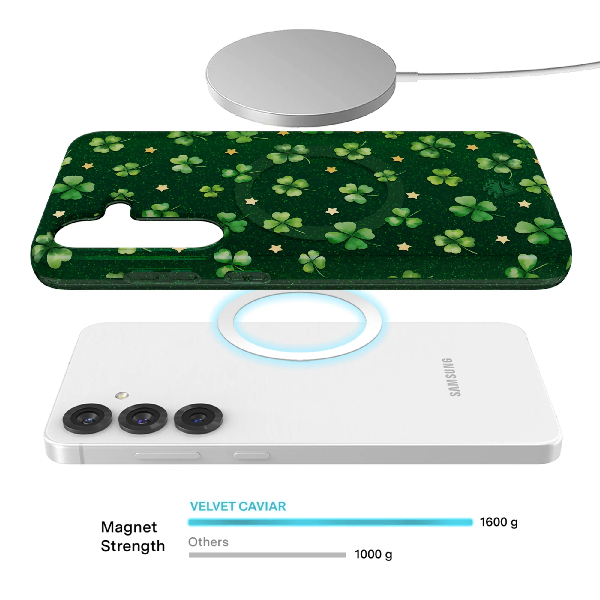 Lucky Clover Glitter Samsung Case - Image 9