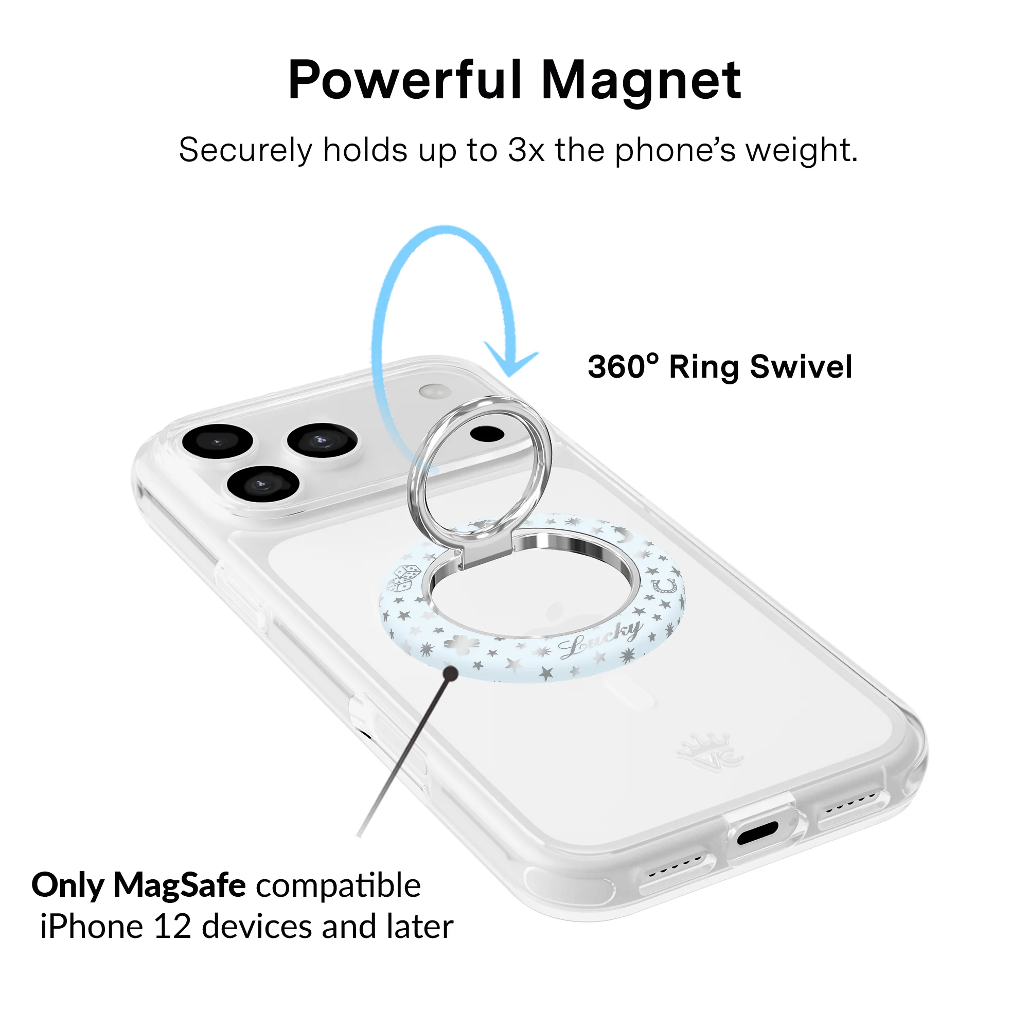 Lucky Girl Holo MagSafe Grip Ring - Image 3