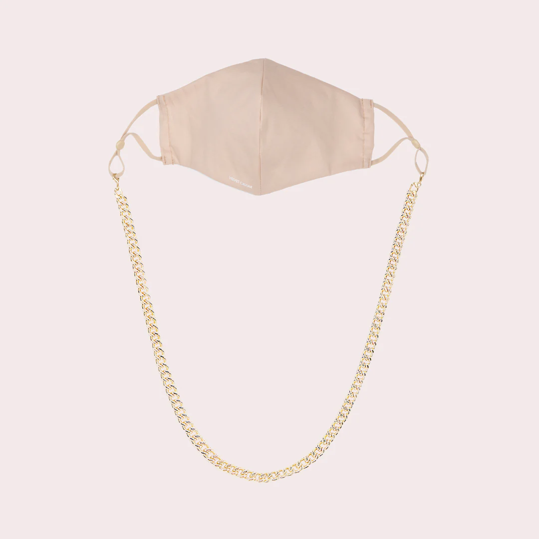 Mask Chain Necklace - 12mm Curb in Gold - Image 2
