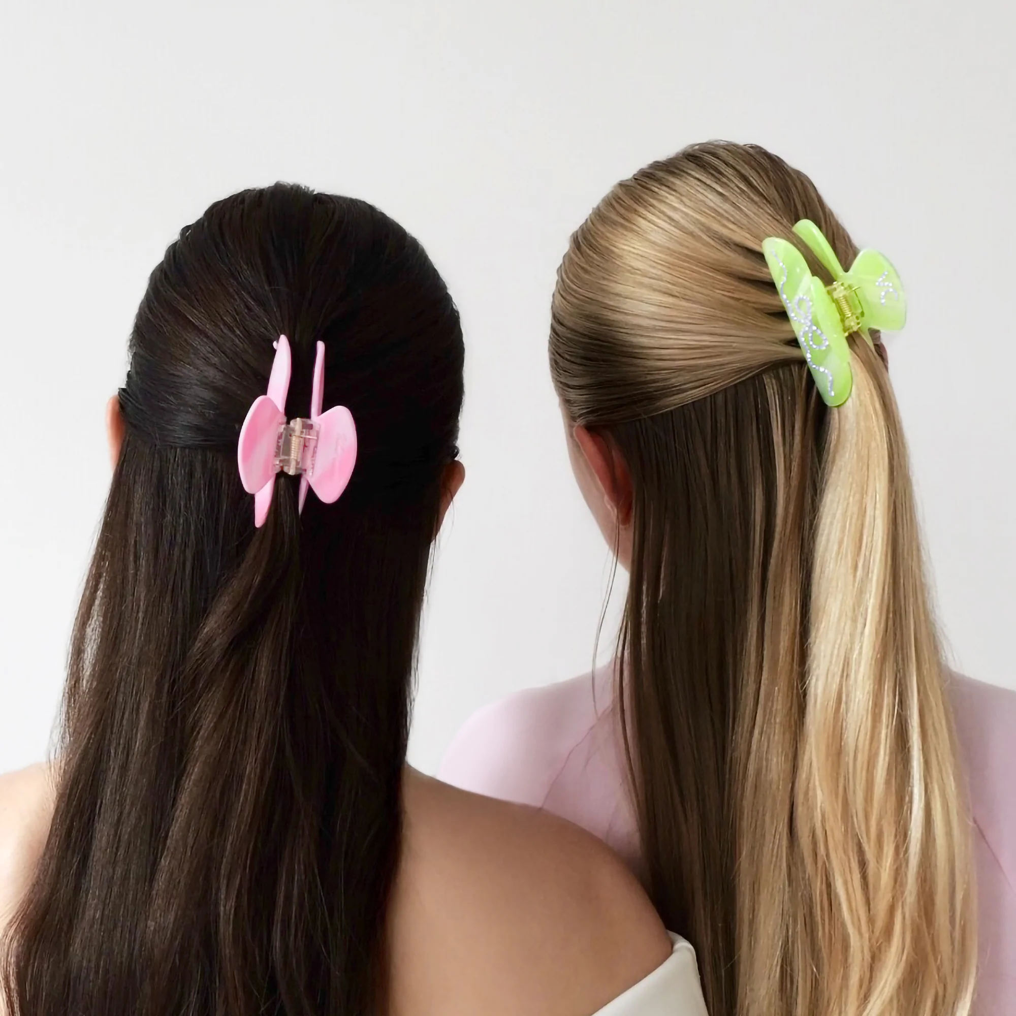 Matcha Swirl Crystal Bow Hair Clip - Image 2