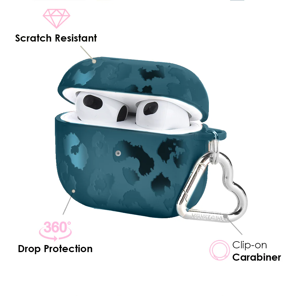 Metallic Navy Leopard AirPod Case - Image 10
