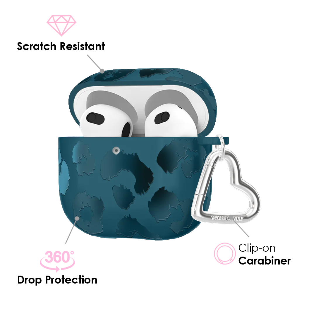 Metallic Navy Leopard AirPod Case - Image 14