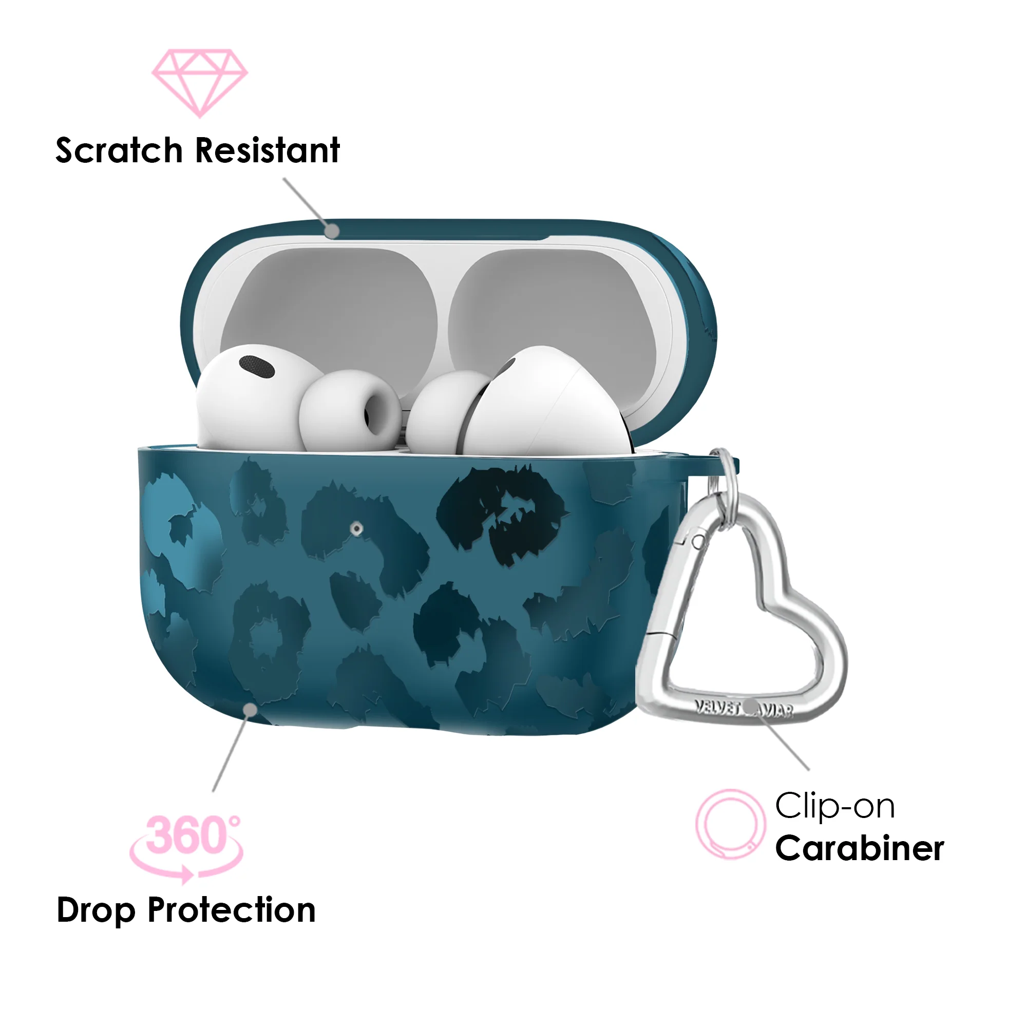Metallic Navy Leopard AirPod Case - Image 18
