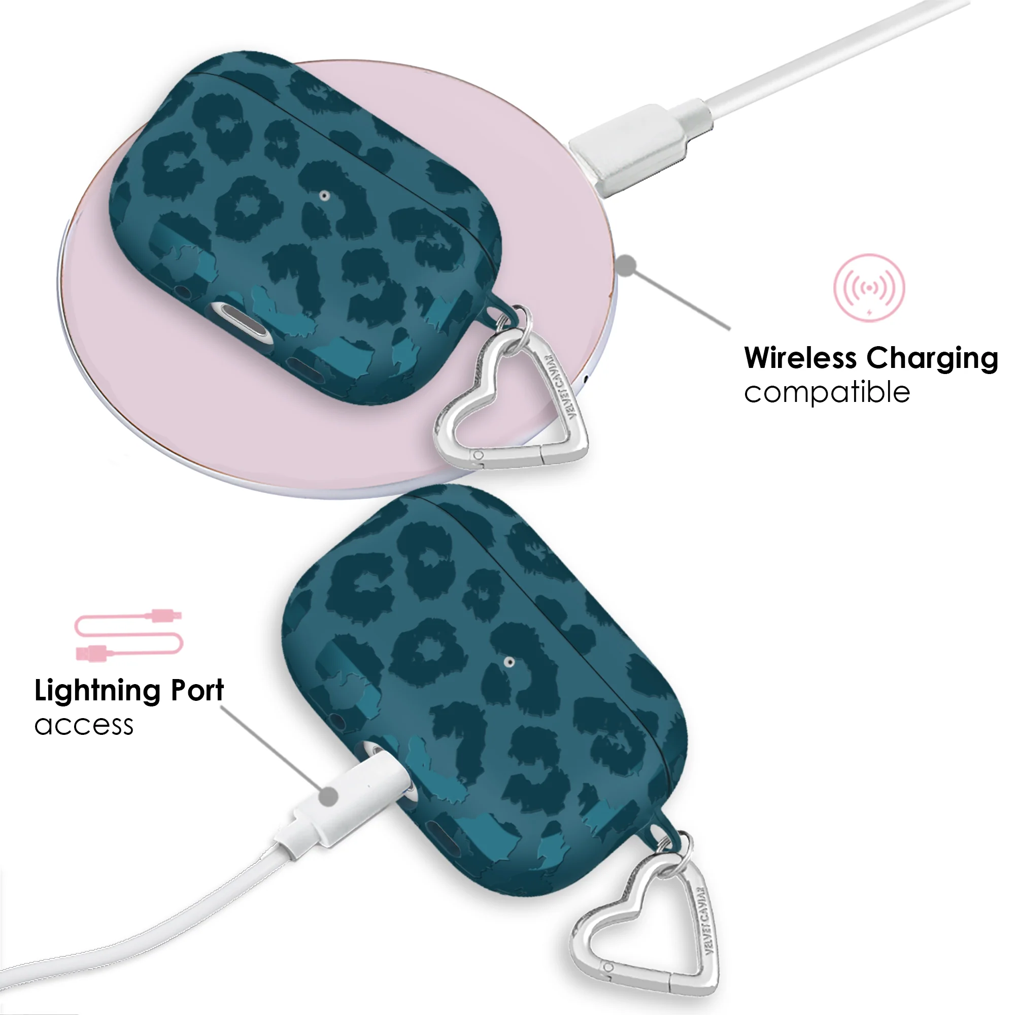 Metallic Navy Leopard AirPod Case - Image 19