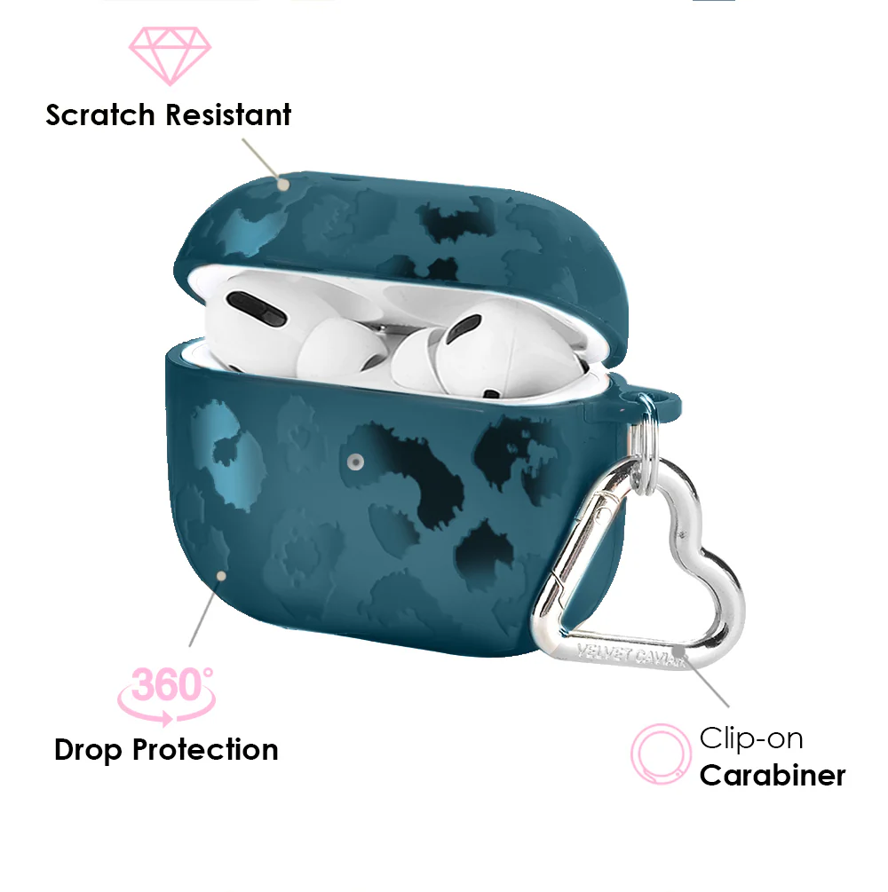 Metallic Navy Leopard AirPod Case - Image 6