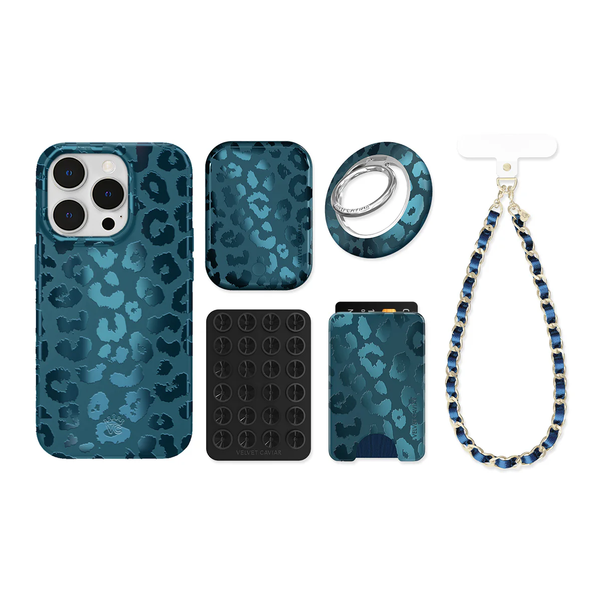 Metallic Navy Leopard iPhone Bundle Set - Image 11