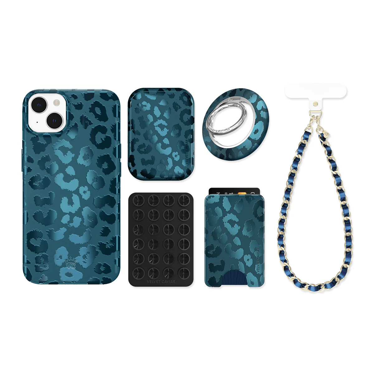 Metallic Navy Leopard iPhone Bundle Set - Image 12