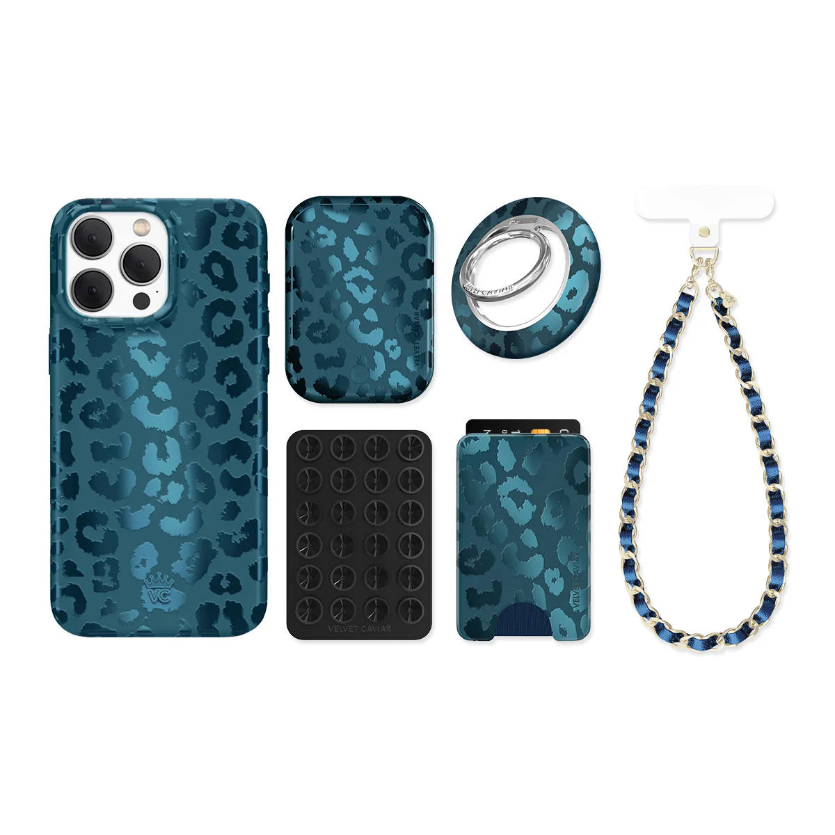 Metallic Navy Leopard iPhone Bundle Set - Image 14