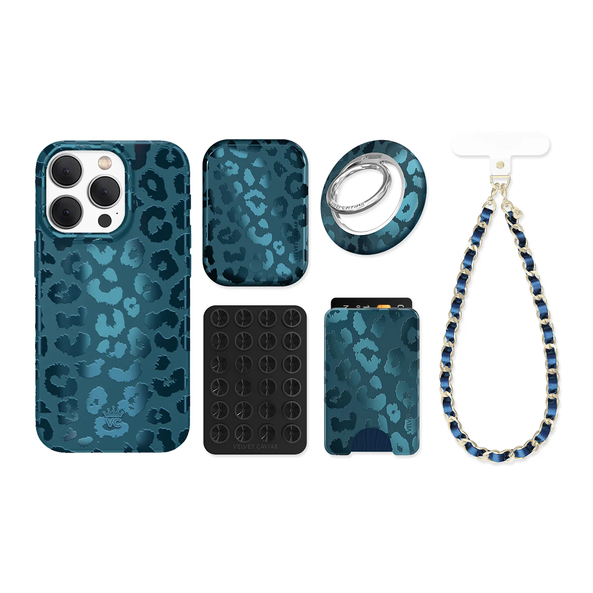 Metallic Navy Leopard iPhone Bundle Set - Image 15