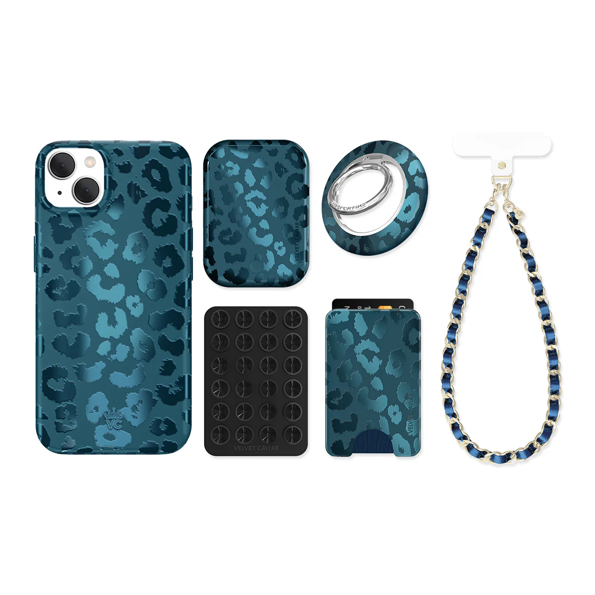 Metallic Navy Leopard iPhone Bundle Set - Image 16