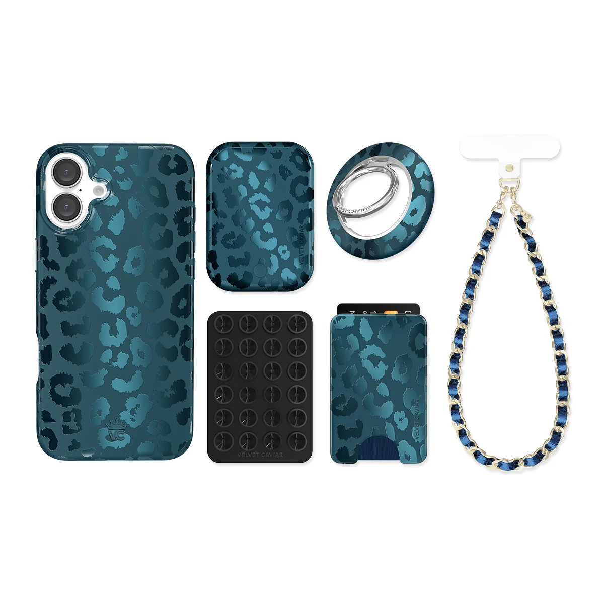 Metallic Navy Leopard iPhone Bundle Set - Image 17