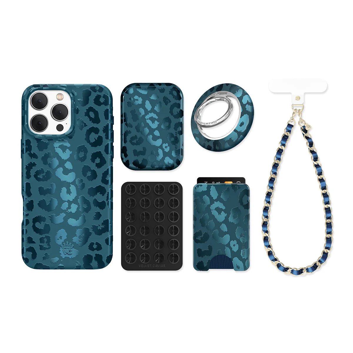 Metallic Navy Leopard iPhone Bundle Set - Image 18