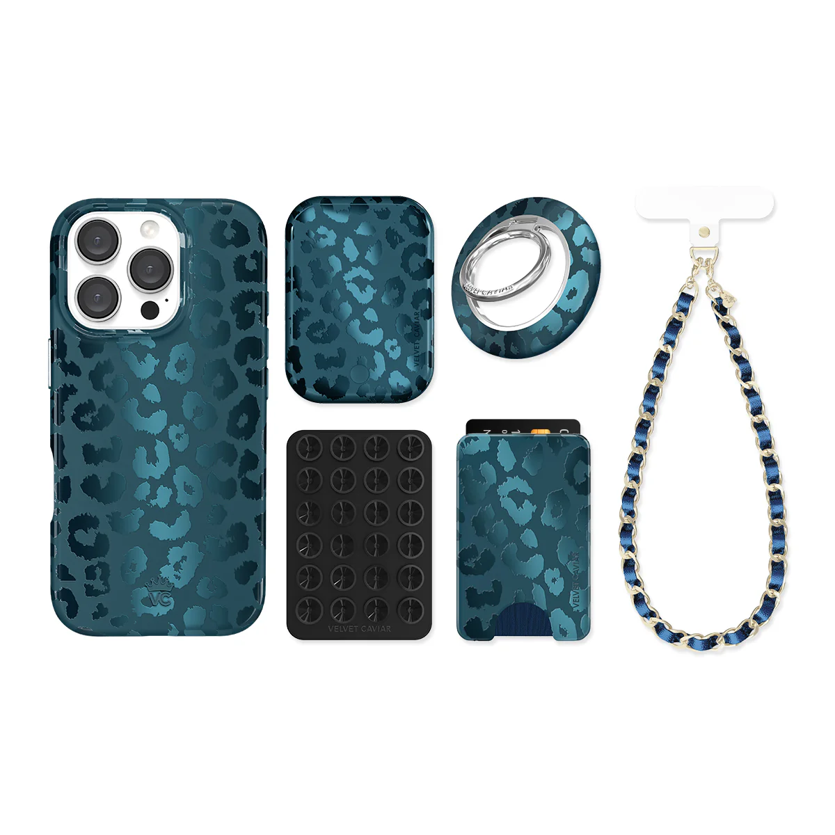 Metallic Navy Leopard iPhone Bundle Set - Image 19