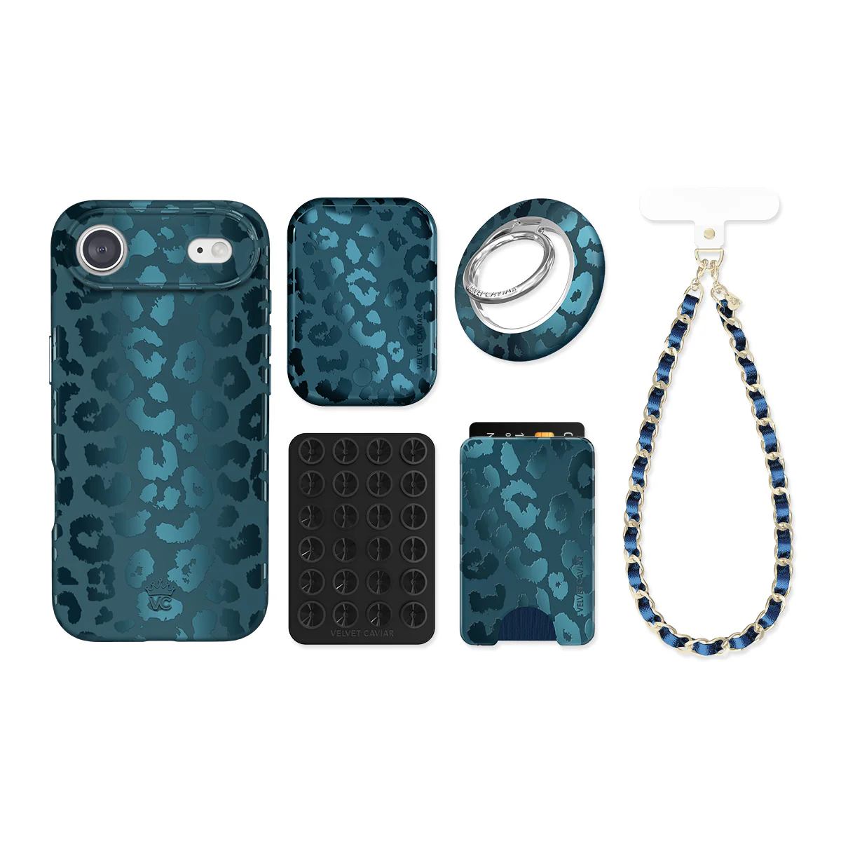 Metallic Navy Leopard iPhone Bundle Set - Image 21