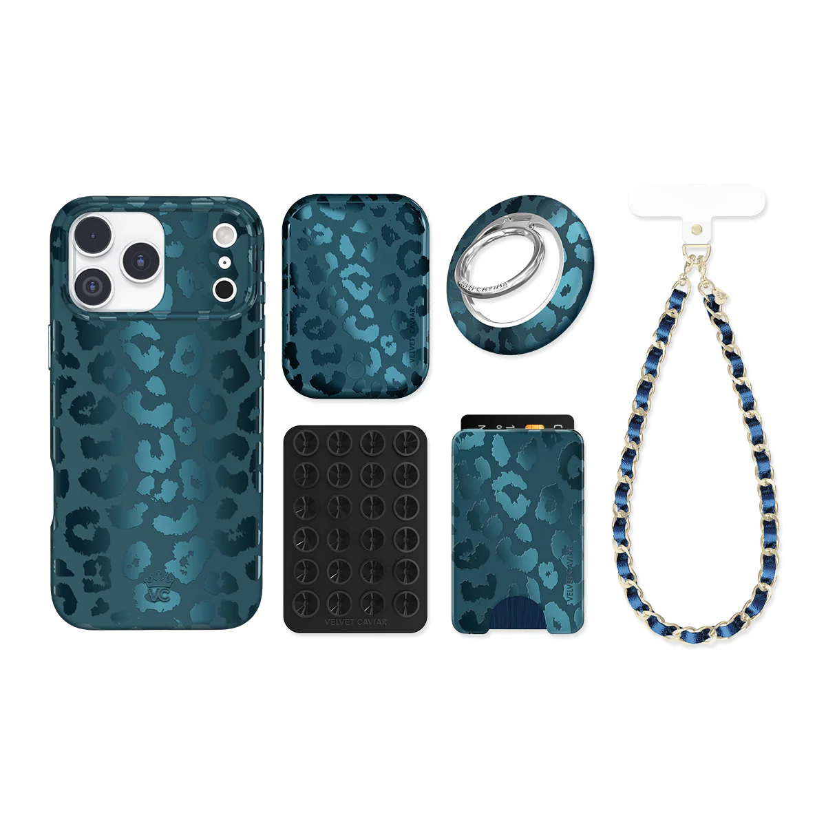 Metallic Navy Leopard iPhone Bundle Set - Image 22