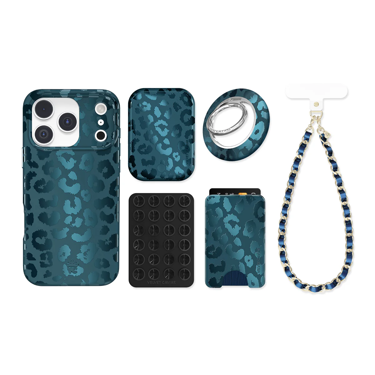 Metallic Navy Leopard iPhone Bundle Set - Image 23