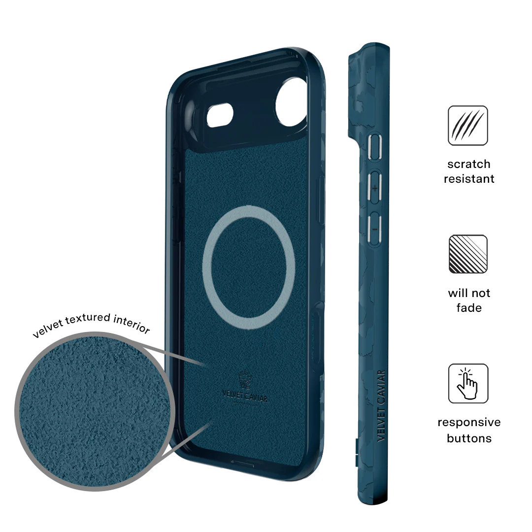 Metallic Navy Leopard iPhone Case - Image 105