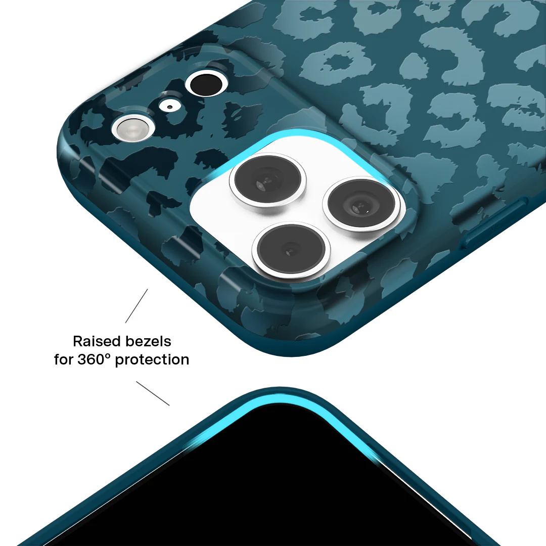 Metallic Navy Leopard iPhone Case - Image 113