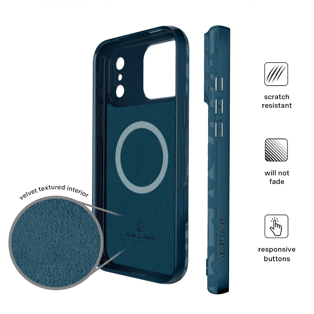 Metallic Navy Leopard iPhone Case - Image 115