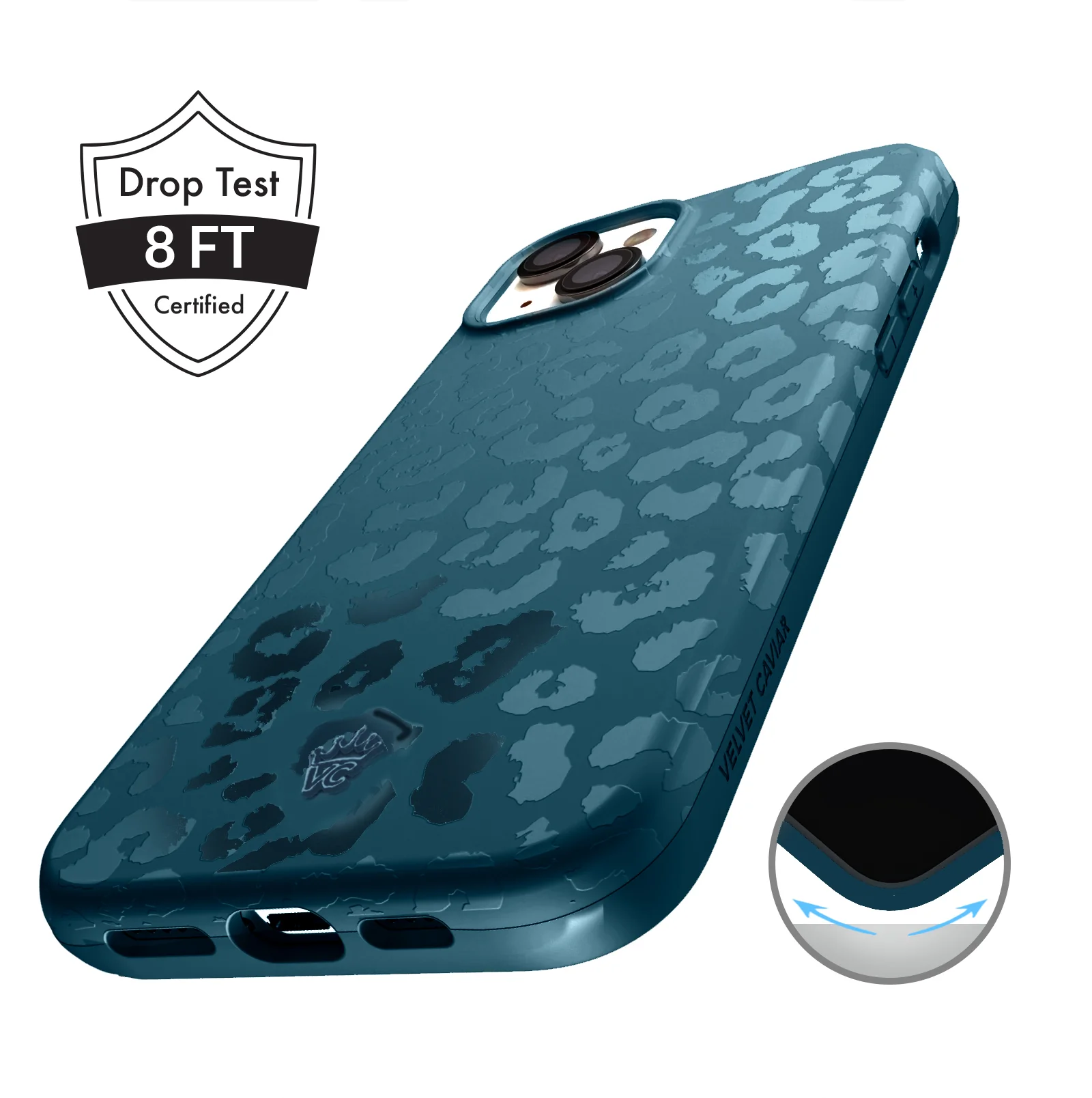 Metallic Navy Leopard iPhone Case - Image 14