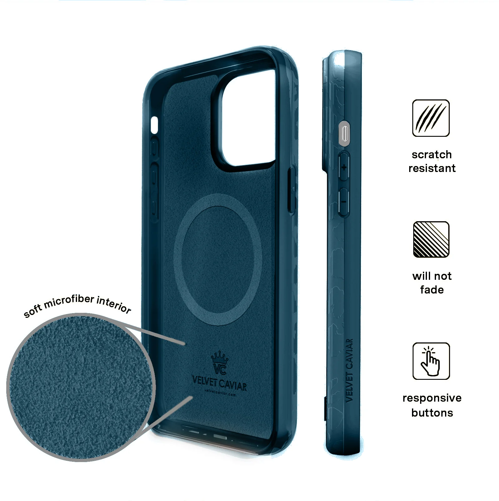 Metallic Navy Leopard iPhone Case - Image 15