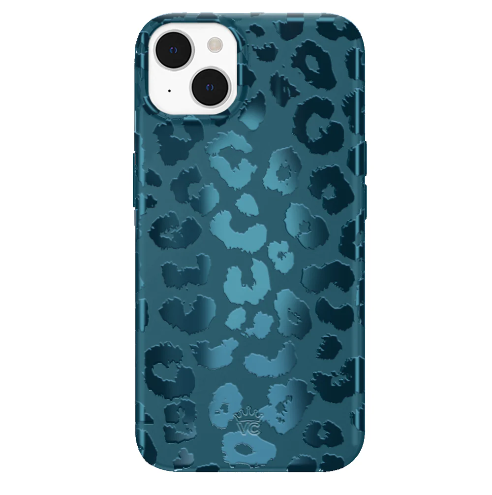 Metallic Navy Leopard iPhone Case - Image 26