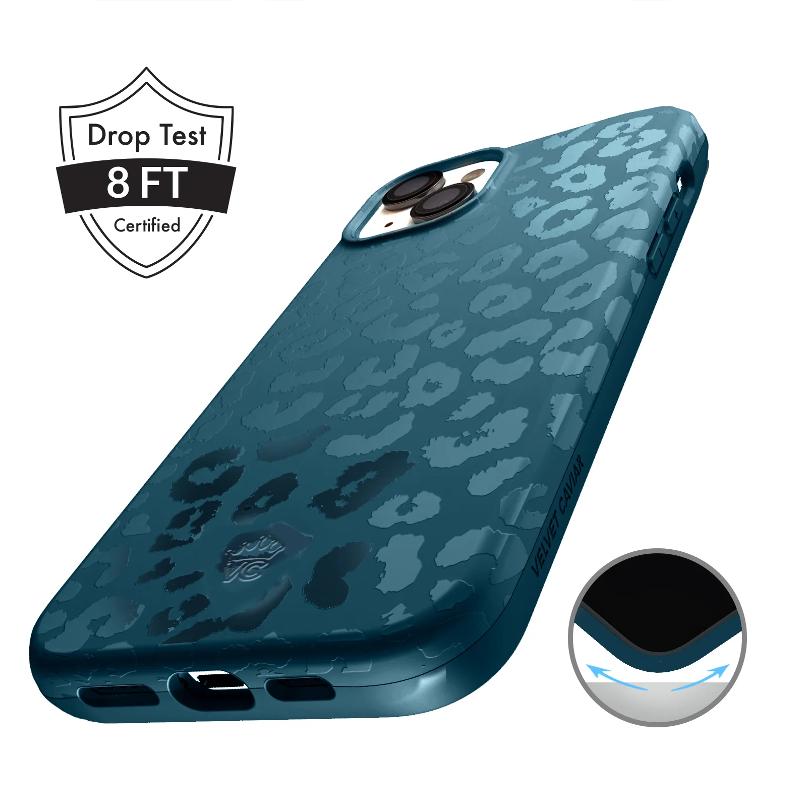 Metallic Navy Leopard iPhone Case - Image 29