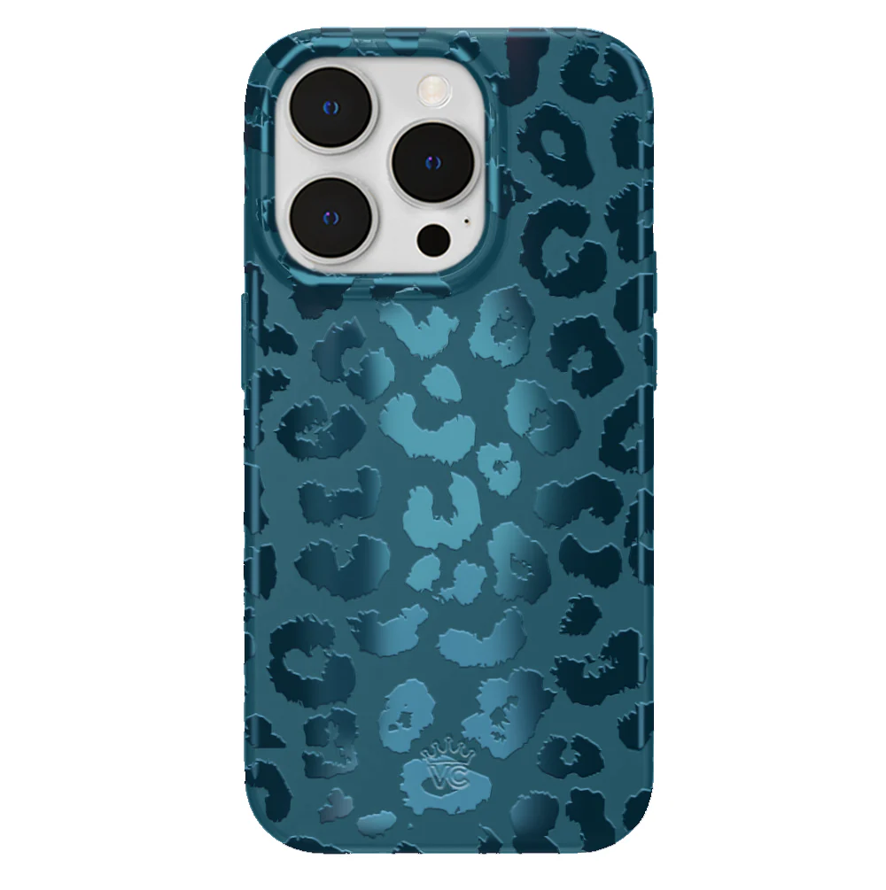 Metallic Navy Leopard iPhone Case - Image 31
